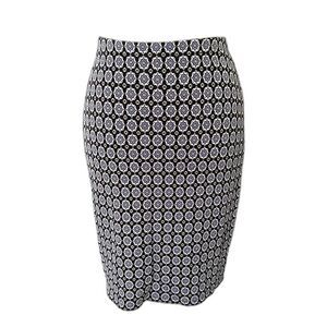 J Jill Wearever Black Multicolor Geometric Stretch Pull On Pencil Skirt Sz XS